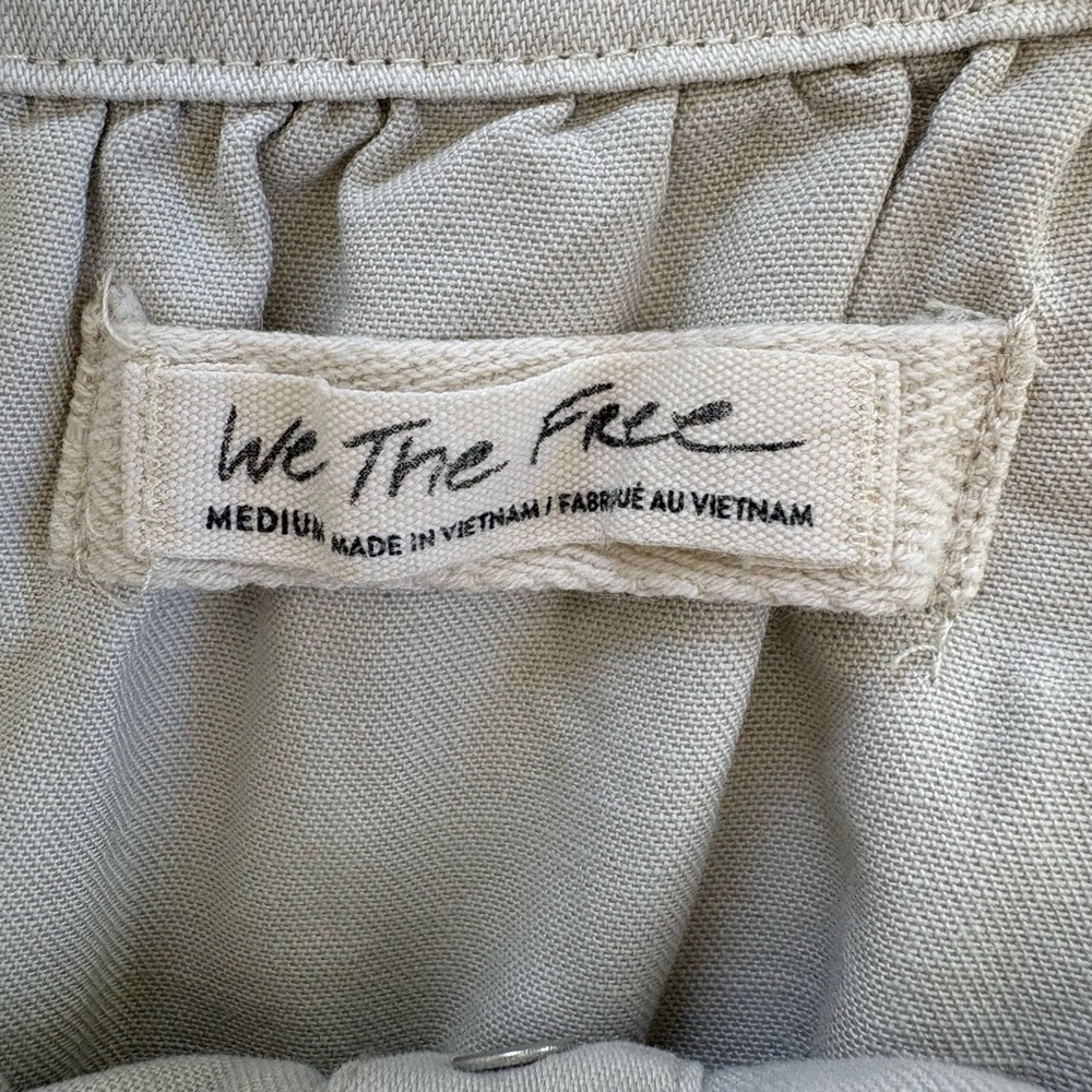 Free Palm Desert Button-Up Top Denim Crop Medium - Picture 5 of 10